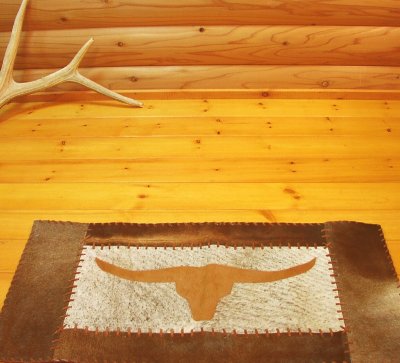 画像1: 牛毛皮 ウエスタン ラグ（テキサスロングホーン）/Cowhide Long Horn Rug 