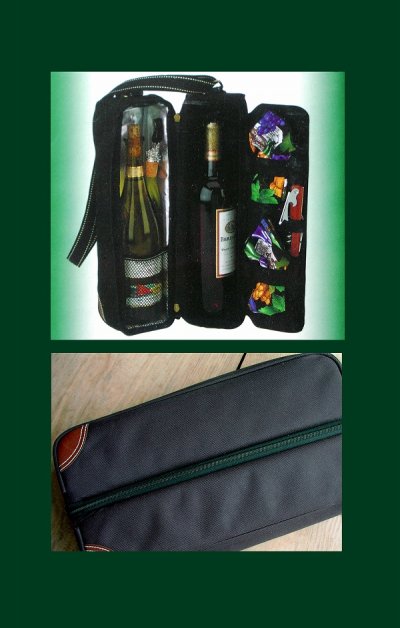 画像2: パーティー&ピクニック　デラックスワインキャリアー（ワイングラス付き・ブラック）/Deluxe Wine Carrier with Glasses(Black)