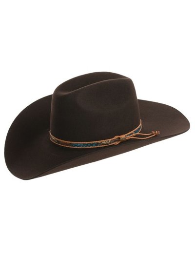 画像1: ベイリー レザー＆フェザーバンド カウボーイ ハット（チョコレート）/Bailey Hat 2X Wool Cheyenne Crown