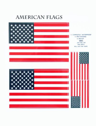 画像1: アウトドア仕様 防水ステッカー American Flags