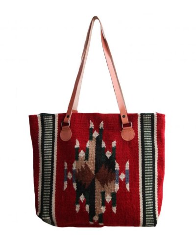 画像1: エルパソサドルブランケット トートバッグ・サウスウエストデザイン/El Paso Saddle Blanket Southwest Design Wool Purse