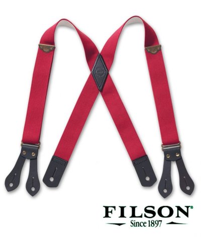 画像1: フィルソン タブ サスペンダー（レッド）/Filson Tab Suspenders(Red)