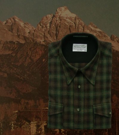 画像1: ペンドルトン アウトドア シャツ（グリーン プラッド）XL（身幅約67cm）/Pendleton Outdoor Shirt