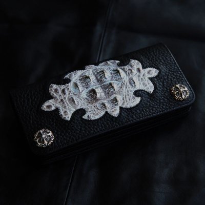 画像1: ファニースロー クラウン ウォレット ブラック・ホーンバック クロコダイル クラウン ナチュラル/Funny Slow Crown Wallet Black