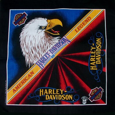 画像1: ハーレーダビッドソン バンダナ（ブラック・American Legend）/Harley Davidson Bandana