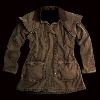 画像1: レザーカラー ウォッシュドキャンバスジャケット/Leather Collar Washed Canvas Jacket