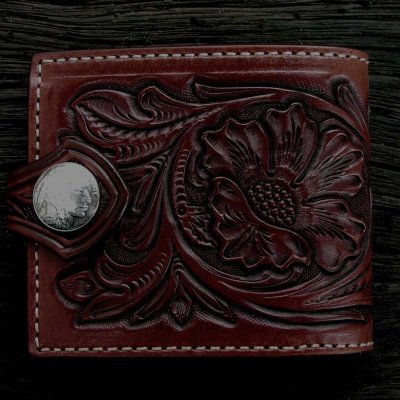 画像2: ファニー コインヘッド ビルフォード ハンドクラフト・Hand Craft(Brown Antique)/Funny Coin Head Billfold