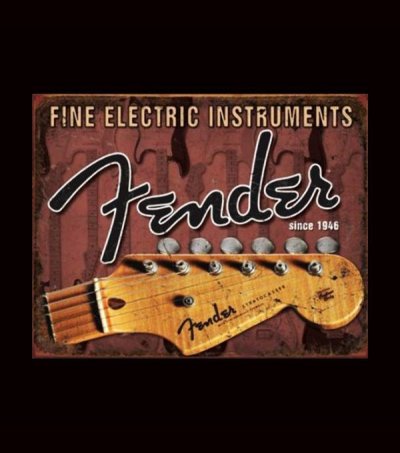 画像1: フェンダー Fender ヴィンテージ メタルサイン