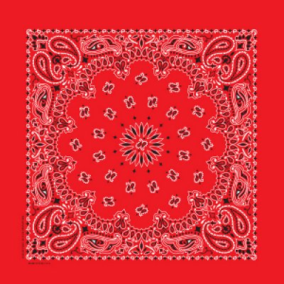 画像1: ジャイアント バンダナ 88cmx88cm（多用途大判バンダナ 35"X35"） ペイズリー レッド/Giant Bandana Red