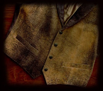 画像2: ウエスタン ラムレザーベスト（タン）/Western Lamb Leather Vest(Tan)