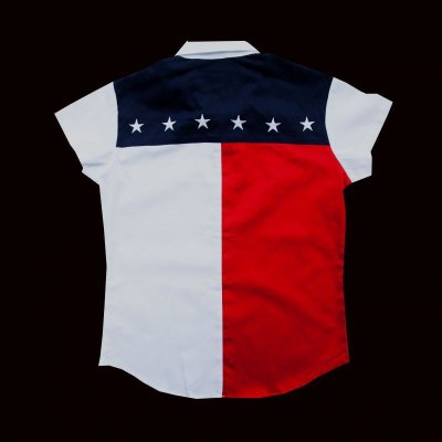 画像2: スカリー USA アメリカ国旗シャツ（キャップスリーブ/アメリカンフラッグ）/Scully Western Shirt(Women's)