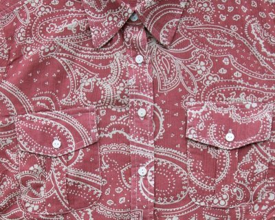 画像2: ウエスタン シャツ ペイズリー ピンク・ホワイト（長袖）/True Grit Long Sleeve Western Shirt(Women's)  