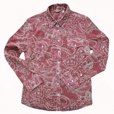 画像1: ウエスタン シャツ ペイズリー ピンク・ホワイト（長袖）/True Grit Long Sleeve Western Shirt(Women's)  