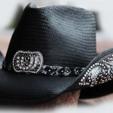 画像2: ブルハイド ウェスタン ストローハット（カウガールファンタジー・ブラック）/BULLHIDE Western Straw Hat Cowgirl Fantasy(Black) (2)