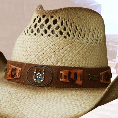 画像2: ウエスタン パナマ ストロー ハット ホースシュー/Western Straw Hat(Natural)