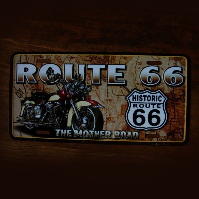 画像1: ルート66 ライセンスプレート モーターサイクル/Route66 License Plate