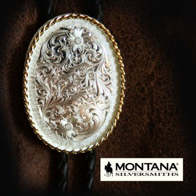 画像1: モンタナシルバースミス ボロタイ エングレーブ/Montana Silversmiths Bolo Tie