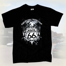 画像1: ルート66 半袖Tシャツ（ブラック・イーグル）/Route 66 T-shirt (1)