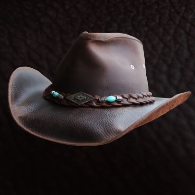 画像1: レザー ハット（ブラウン）/Genuine Leather Hat(Brown)