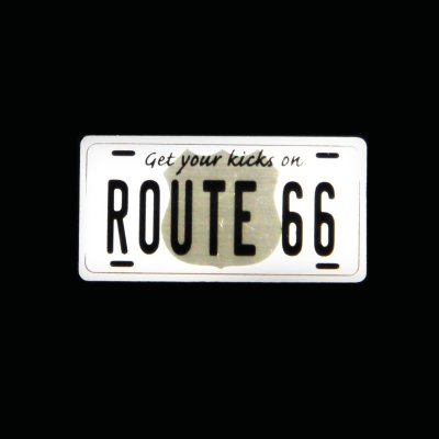 画像1: ルート66 ピンバッジ ライセンスプレート/Pin Route66