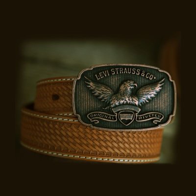 画像2: ウエスタン レザー ベルト ブラウン バスケット38/Leather Belt(Basket Brown)