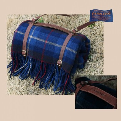 画像1: ペンドルトン ブランケット レザー キャリア 26cm（ブラウン）/Pendleton Leather Carrier