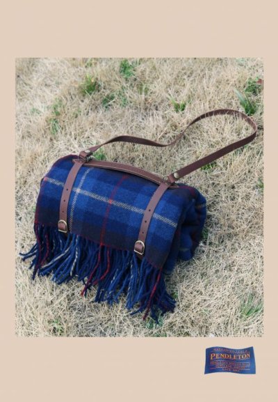 画像2: ペンドルトン ブランケット レザー キャリア 26cm（ブラウン）/Pendleton Leather Carrier