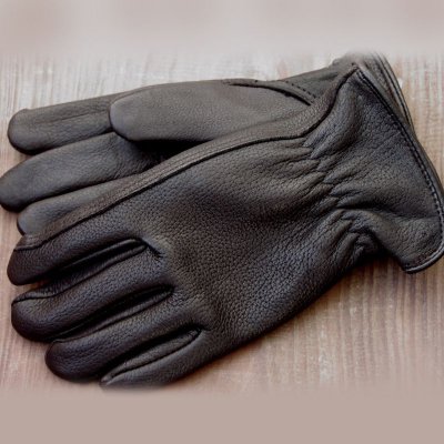 画像1: アメリカンディアーレザー（鹿皮） グローブ（手袋）ブラック/ Genuine American Deer Leather Gloves