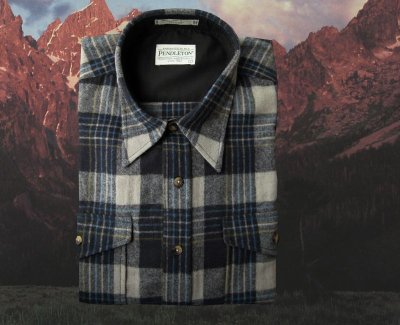 画像1: ペンドルトン アウトドア シャツ（ブルー・グレー）大きいサイズ XXL（身幅約73cm）/Pendleton Outdoor Shirt