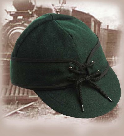 画像1: アメリカン レイルロード キャップ（リバーシブル グリーン/グリーン・オレンジ）/Railroad Cap(Green/Green Orange)