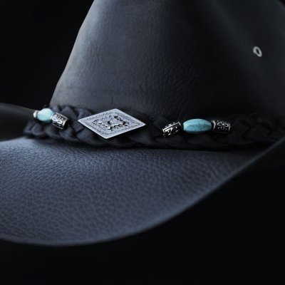 画像2: ブルハイド ピンチフロントクラウン レザー カウボーイ ハット ロイストン（ブラック）/Bullhide Royston Genuine Leather Hat(Black)
