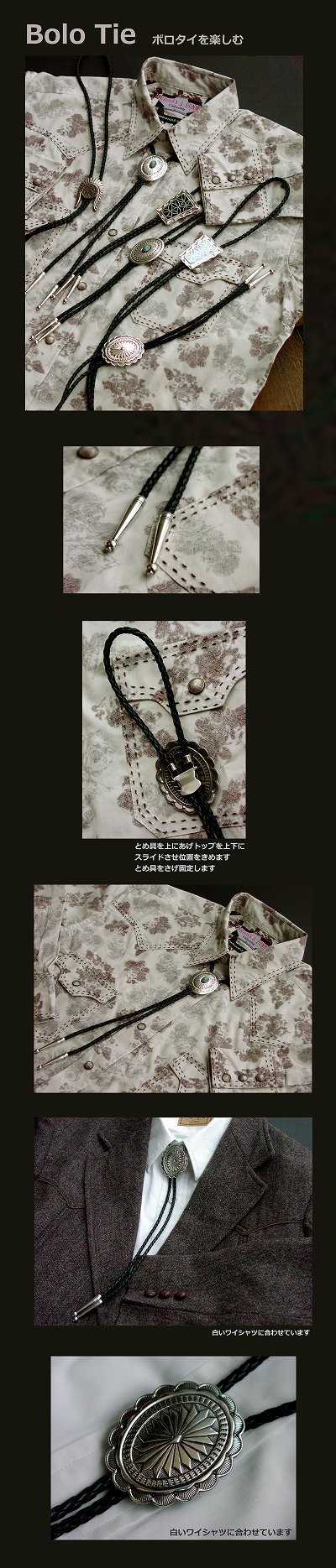 画像2: ウエスタン ボロタイ サウスウエスト シルバー//Western Bolo Tie