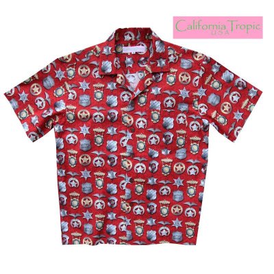 画像1: カリフォルニア トロピック USA キャンプシャツ（シェリフバッジ）/California Tropic Camp Shirt