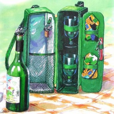 画像1: パーティー&ピクニック　デラックスワインキャリアー（ワイングラス付き・ブラック）/Deluxe Wine Carrier with Glasses(Black)