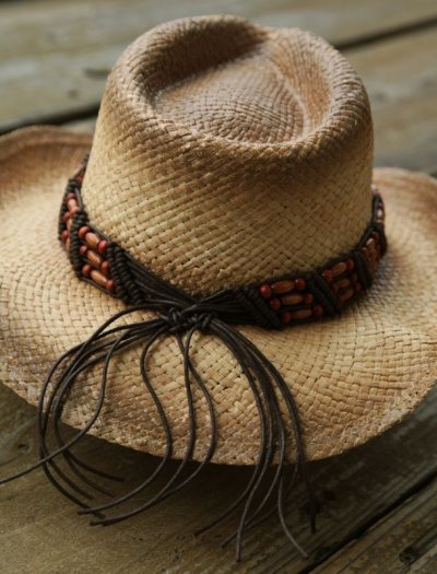画像2: ウェスタン ストローハット ビーズ（ナチュラル）/Western Straw Hat