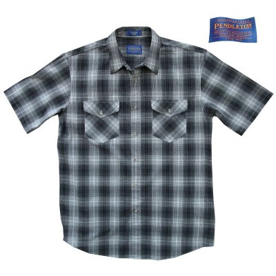 画像1: ペンドルトン 半袖 シャツ（ブラック グレー）/Pendleton Short Sleeve Shirt