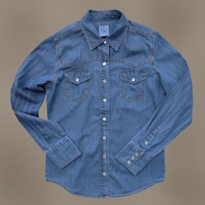 画像1: ウエスタン ジーンズシャツ デニム（長袖）S/Long Sleeve Western Denim Shirt(Women's) 