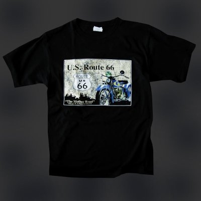 画像2: ルート66 半袖Tシャツ The Mother Road（ブラック）/U.S.Route66 T-shirt 