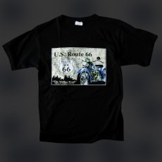 画像1: ルート66 半袖Tシャツ The Mother Road（ブラック）/U.S.Route66 T-shirt  (1)