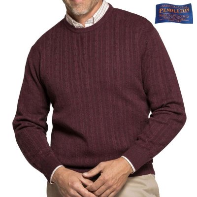 画像1: ペンドルトン クルーネック セーター（バーガンディー）M/Pendleton Sweater(Burgundy)