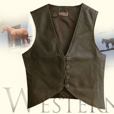 画像1:  レディース レザーベスト（コーヒーブラウン）XS/Leather Vest(Women's)