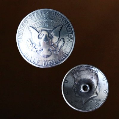 画像1: 50￠ケネディ リバース コンチョ（レプリカ）/50Cent KENNEDY Reverse Concho・31mm 