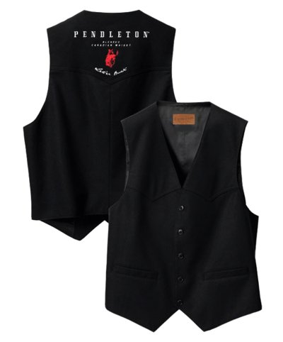 画像1: ペンドルトン ラウンドアップ ウール ウエスタン ベスト（ブラック）S/Pendleton Whisky Logo Wool Vest(Black)