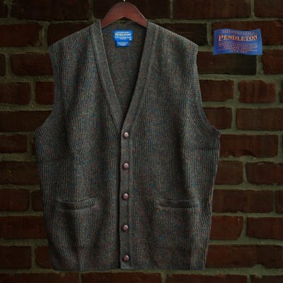 画像1: ペンドルトン シェトランド ウール ベスト（ブルーミックス）/Pendleton Shetland Wool Vest