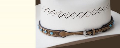 画像2: レザー ハットバンド （ブラウン・ターコイズ）/Hat Band (Brown/Turq)
