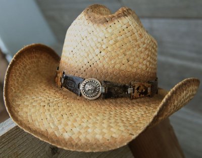 画像1: リトル カウボーイ ストローハット・サイズ調整テープ70cmつき（キッズ・ナチュラル）/Lil Cowboy Straw Hat(Natural)