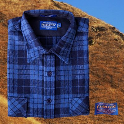 画像1: ペンドルトン ジャパンフィット アウトドアシャツ ブループラッド L（身幅約55cm）/Pendleton Outdoor Shirt Blue Plaid