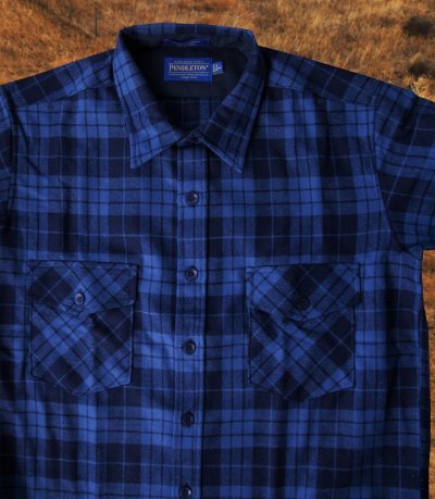 画像2: ペンドルトン ジャパンフィット アウトドアシャツ ブループラッド L（身幅約55cm）/Pendleton Outdoor Shirt Blue Plaid