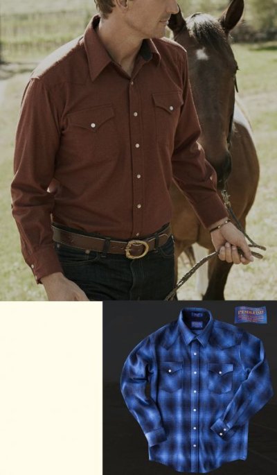 画像3: ペンドルトン ウエスタンシャツ フィッテッド（ブルー・ブラウン）/Pendleton Fitted Western Shirt(Blue/Brown)