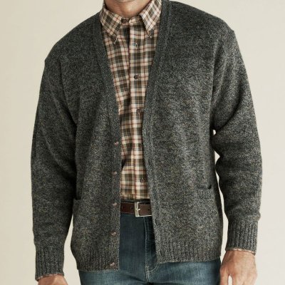 画像1: ペンドルトン シェトランド ウール カーディガン（エバーグリーン・ブラック）S/Pendleton Shetland Wool Cardigan